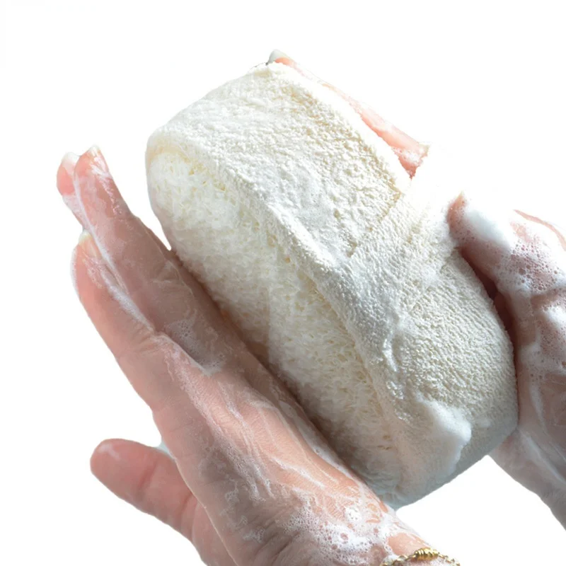 

Hot selling Eco-friendly Natural Shower Body Exfoliating Scrubbing Sponges Back Loofah Bath Belt ,Gloves, Sponge Scrubber, White
