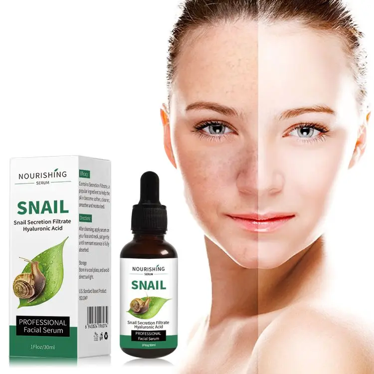 

Korean Cosmetic Skin Care OEM 30ml Snail Extract Nourishing Essence liquid Anti-aging Snail Serum