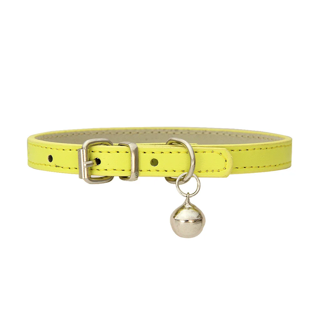 

Stocked Wholesale Pet Products Accessories Genuine Leather Dog Cat Collar For Training Travel Safty Gifts, Customized color