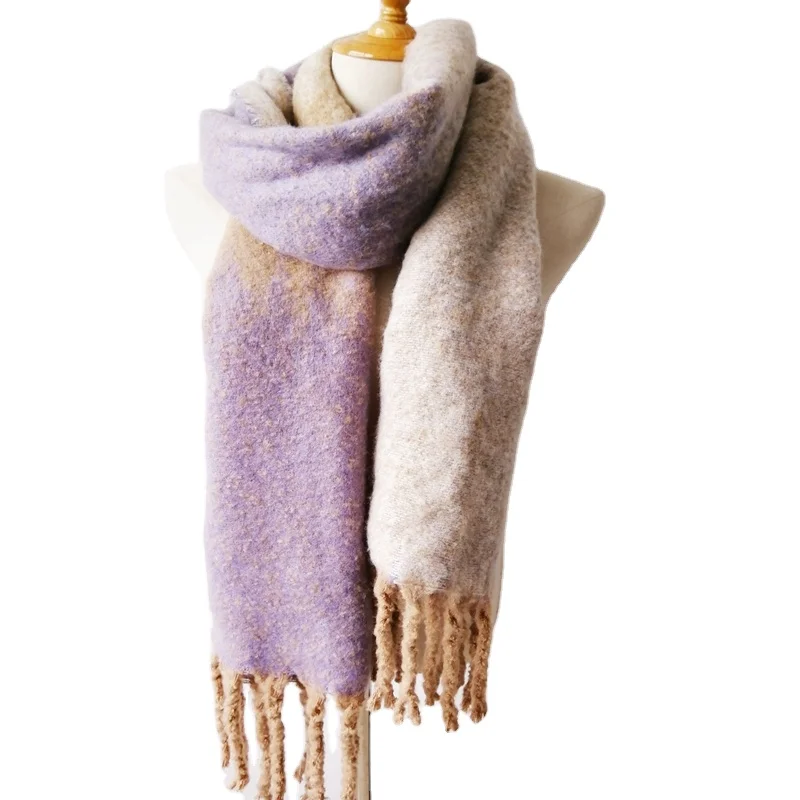 100% 涤纶提花围巾配渐变色女士围巾