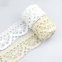 

Deepeel 400202 4cm DIY Home Textile Clothes Edge Wrapping Ribbon Tape Accessories Material Trims White Beige Cotton Lace