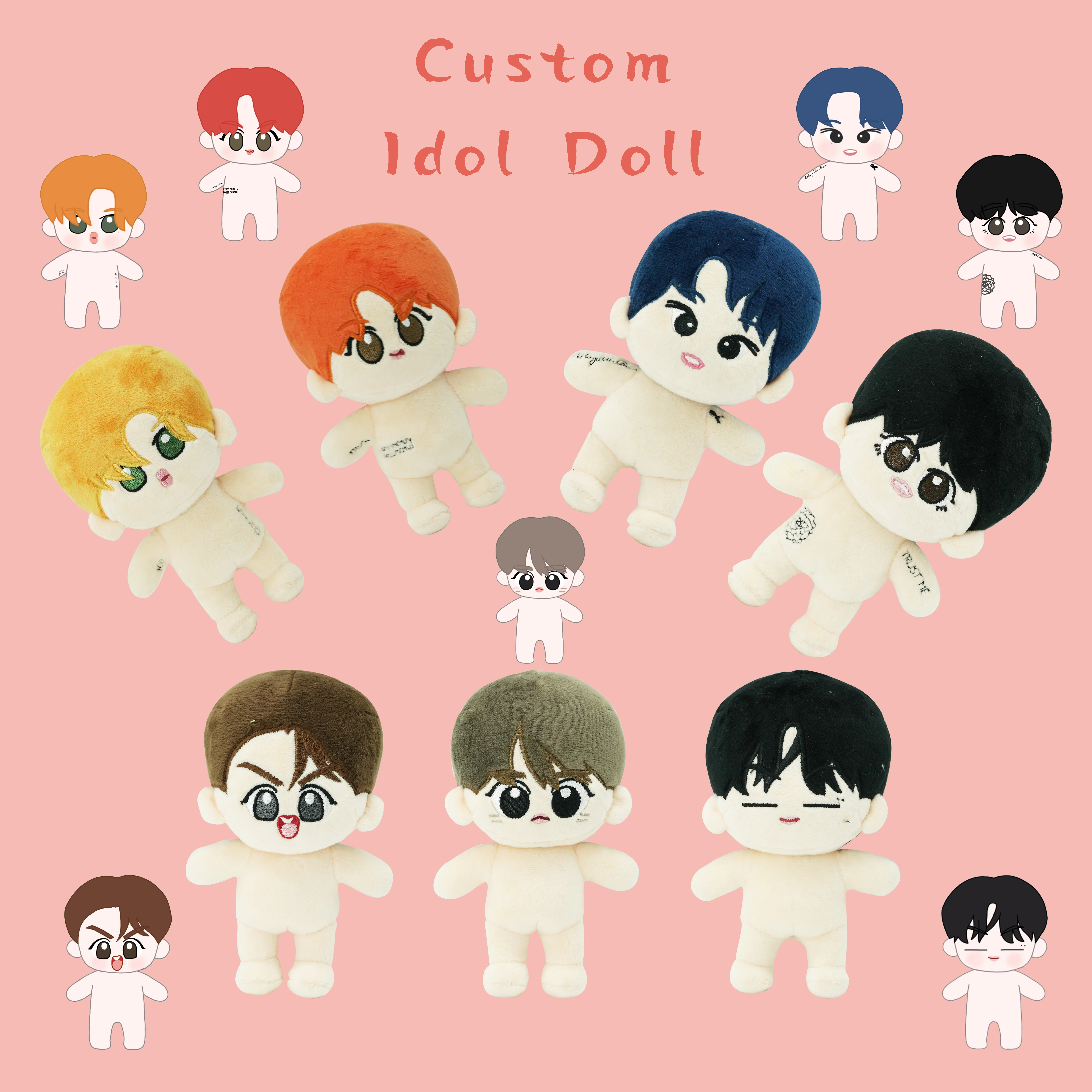 

Custom Group Star Dolls Custom Idol Dolls Of Star Combination Promotional Gifts About Idols Perfec Gift Souvenir For Fans