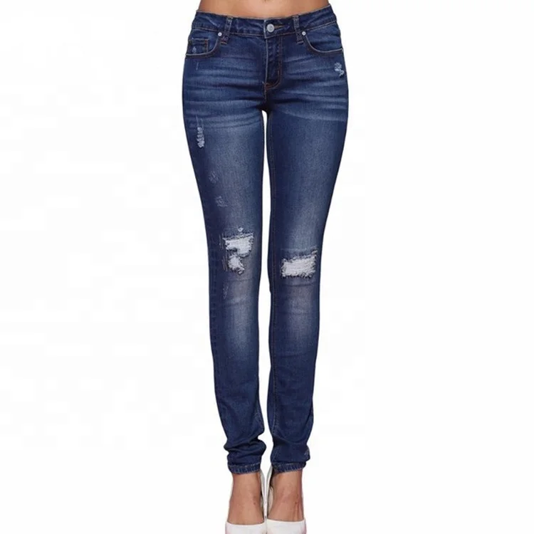 

Hot Selling New Ladies Pantalones De Mujer Pencil Pants Denim Plus Size Women's Jeans, Dark blue