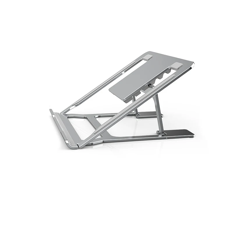

Newest Six-height adjustable laptop stand Aluminum alloy portable foldable notebook cooling base desktop holder, Silver black