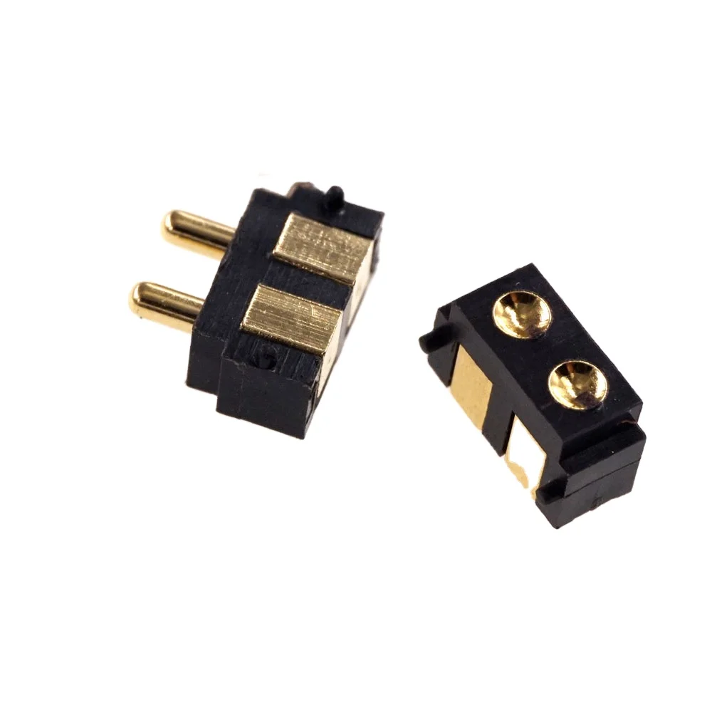 

SMT Spring-Loaded Pogo Pin Connector 2 Pin 2.5 mm Grid 5.5 mm Height PCB Right Angle Surface Mount Pitch 2.5mm