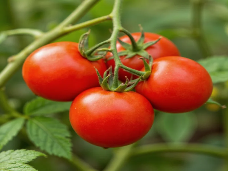 Ripe red tomatoes on vine ready for sauce making