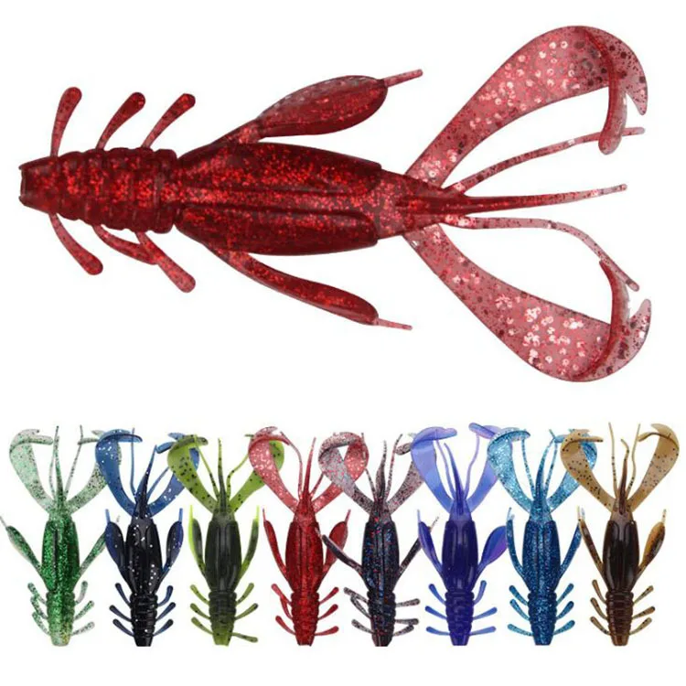 

TOPLURE factory wholesale Silicone 10cm 10g Soft Shrimp Crayfish Fishing lure Wrom Bait Shrimp Soft Lure