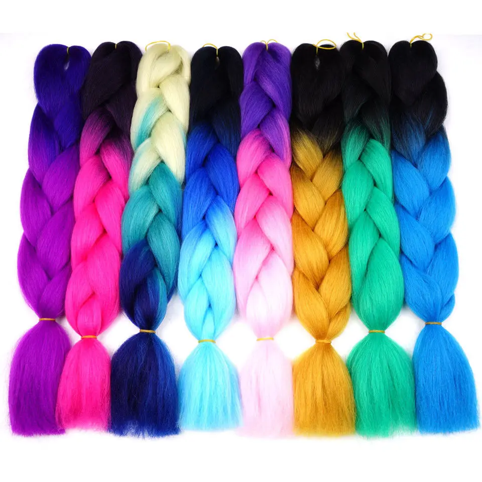 

Synthetic Ombre Color Jumbo Braiding Hair 82inch 165gram Crochet Box Braid Bulk Packing African Hair Extension