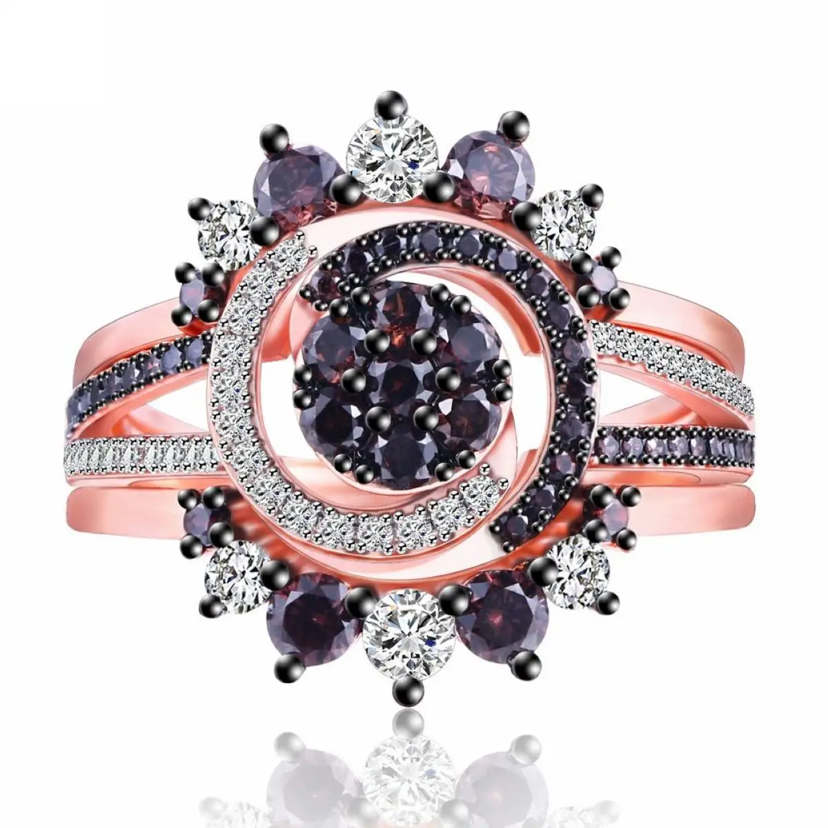 

Fashion Finger Ring Fashion Jewelry Moissanite 18k Gold Plated Zircon Diamond Rings Engagement Ring Sets
