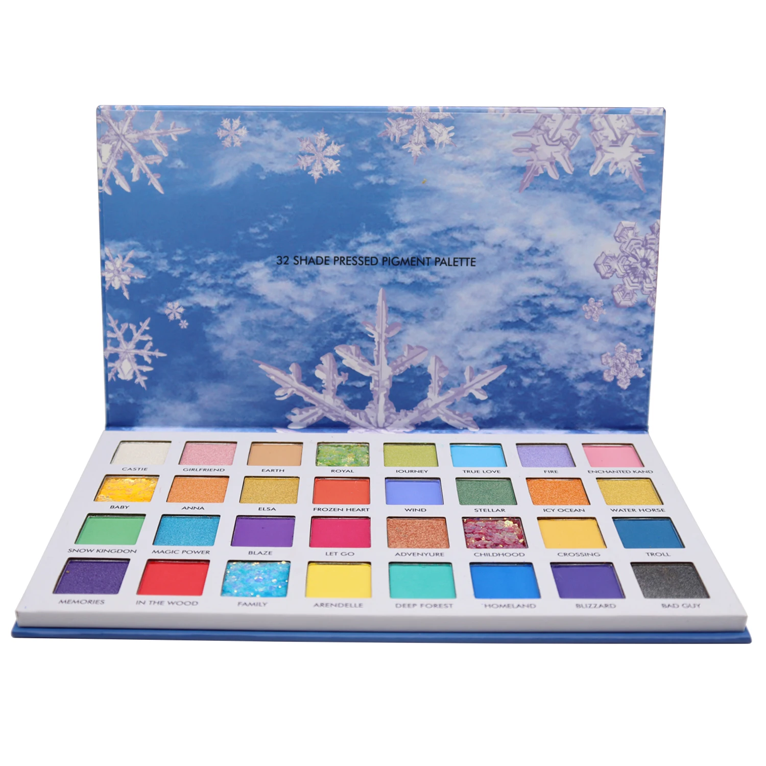 

32 Color Snowflake Eyeshadow Palette Makeup Wholesale Private Label Custom Logo