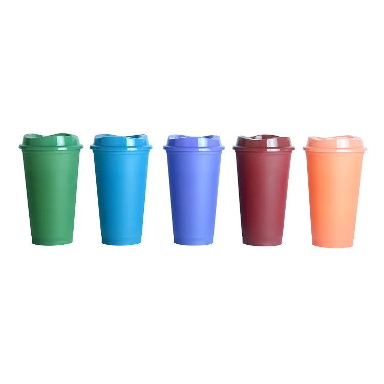 

473ml reusable hot color changing plastic cup gift set 5pcs/set
