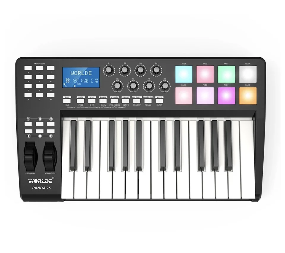 

Worlde Panda 25 key midi keyboard controller 25 key music digital audio studio piano 25key with drum pad for musical instruments