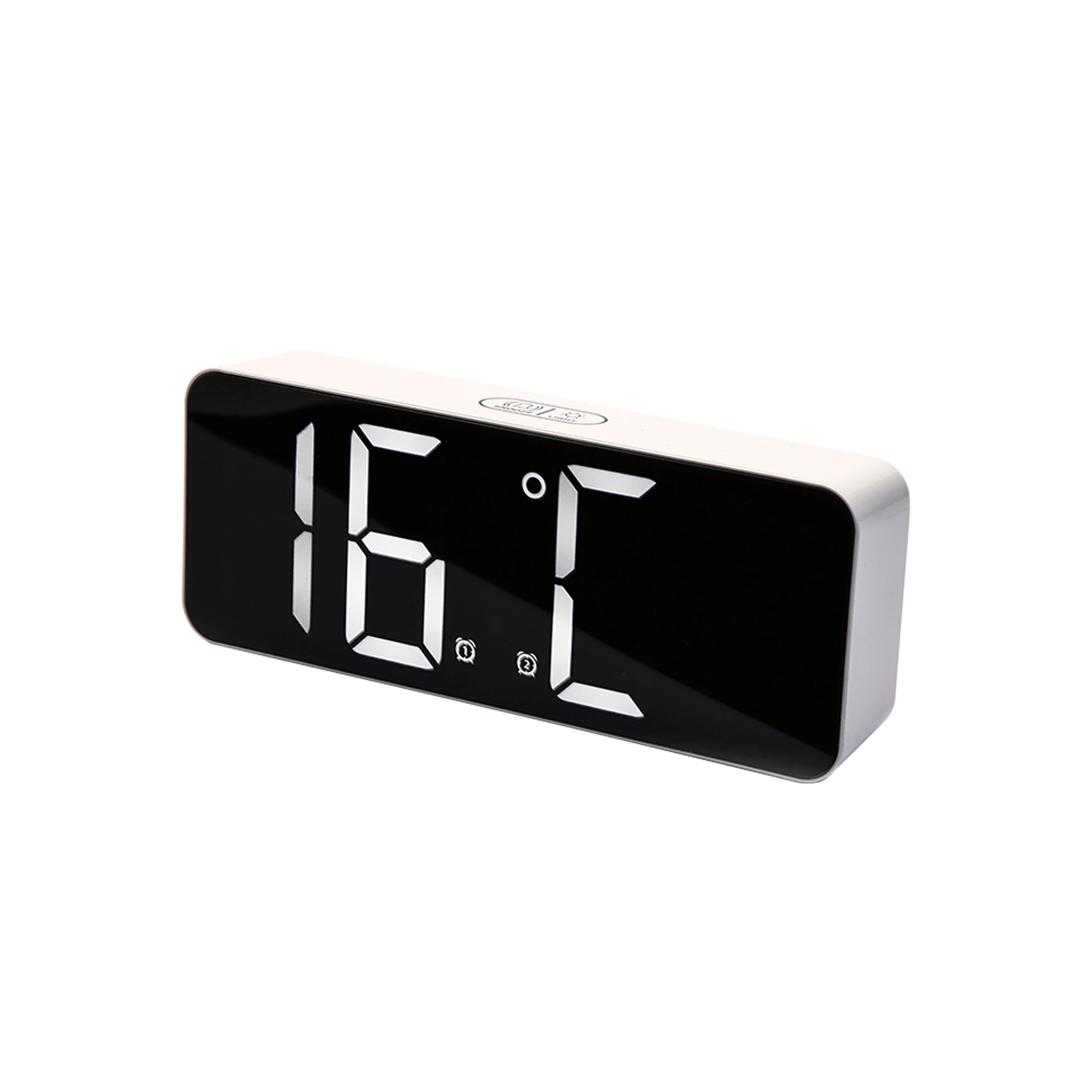 

Auto Adjust Brightness for Bedrooms Living Room Office - White Modern Desk Wall Clocks