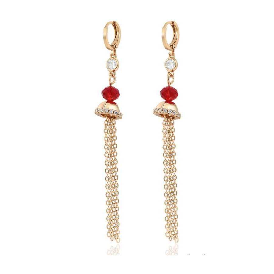 

99657 Xuping Christmas new promotion long fringed beads earrings earrings gift