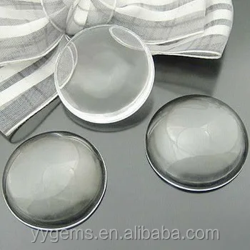 

Wholesale fancy 20mm 25mm 30mm round transparent clear glass cabochon ,flat on both side glass cabochon