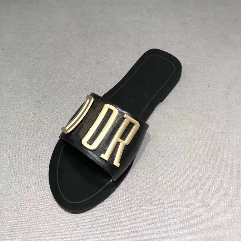 

Wholesale Printing Slippers Women Fashion Slide Cheap Designer Ladies D Letters Bedroom Slippers Flat Shoes Sandals