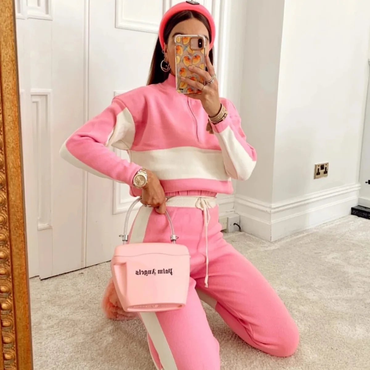 

2020 Autumn new hot sale zipper stand collar casual sports suit women's two-piece set, As the picture