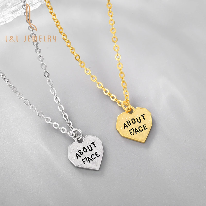 

New Design Heart Shaped Love Customize Logo Name S925 Sterling Silver Necklace 18k Gold Plated Accessories Valentine's Day Gift, Gold/ white gold
