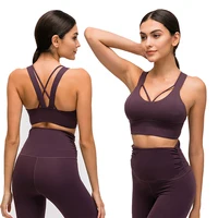 

custom high impack workout women cross strap elastic fitness gym woman crop top yoga sport bra
