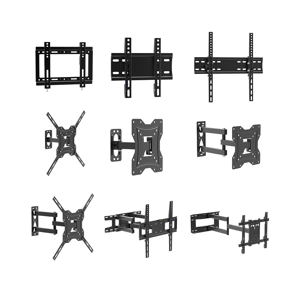 charmount tv wall mount 26-55 inch flat screen tv swivel tilt full motion tv mount bracket with articulating dual arms