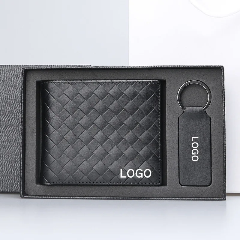 

Custom logo smart real leather wallet for men brands card holders, Black