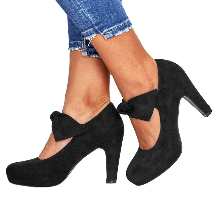 

Wholesalers Sell Spring Women's Single Shoes And Mary Jane High Heels, Black