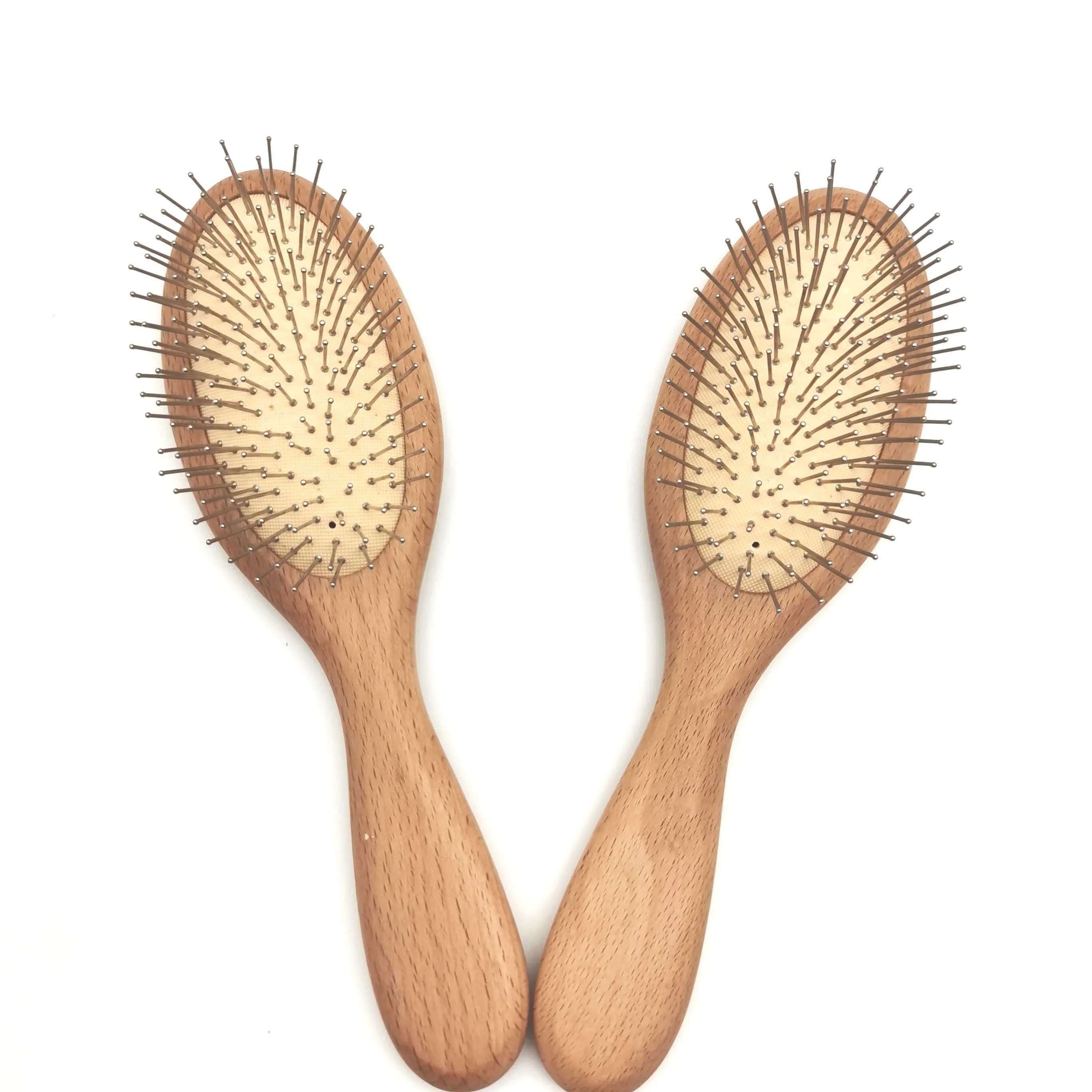 

2Pcs/lot for sale wooden hair comb anti-static air cushion massage brush direct from factory, Wood color