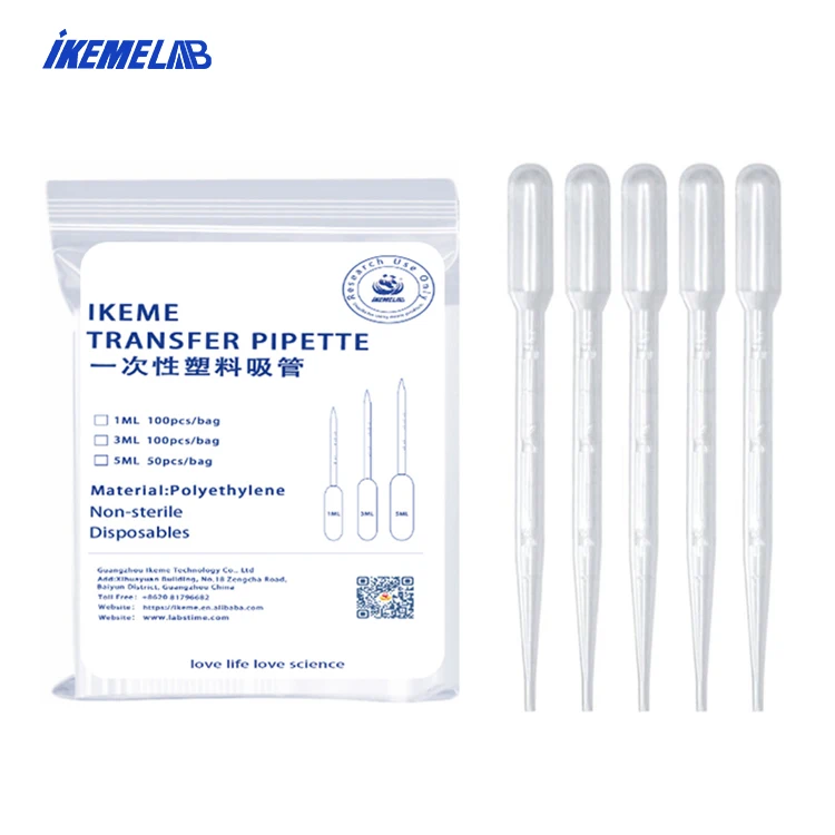 

1ml 3ml 5ml Transparent Graduated Pasteur Pipette Dropper Plastic Transfer Pipette 3ml Pipette Disposable