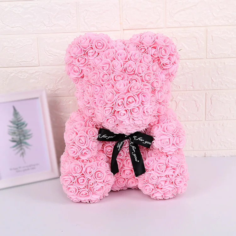 

Valentine's day immortal rose bear creative doll gift rose gift box hug bear birthday gift