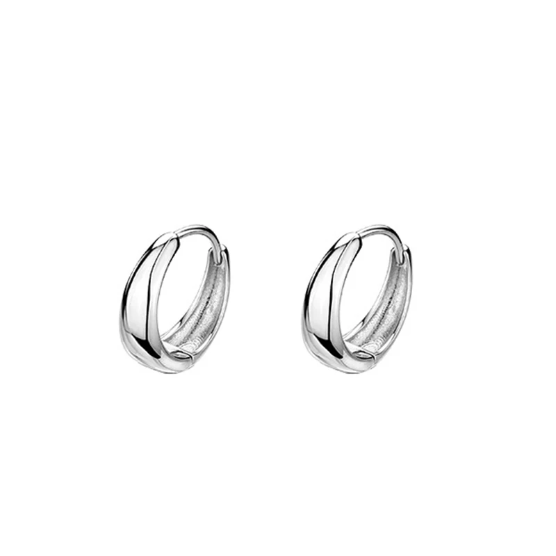 Minimalist 925 Sterling Silver Hoop Earrings For Women Fine Jewelry