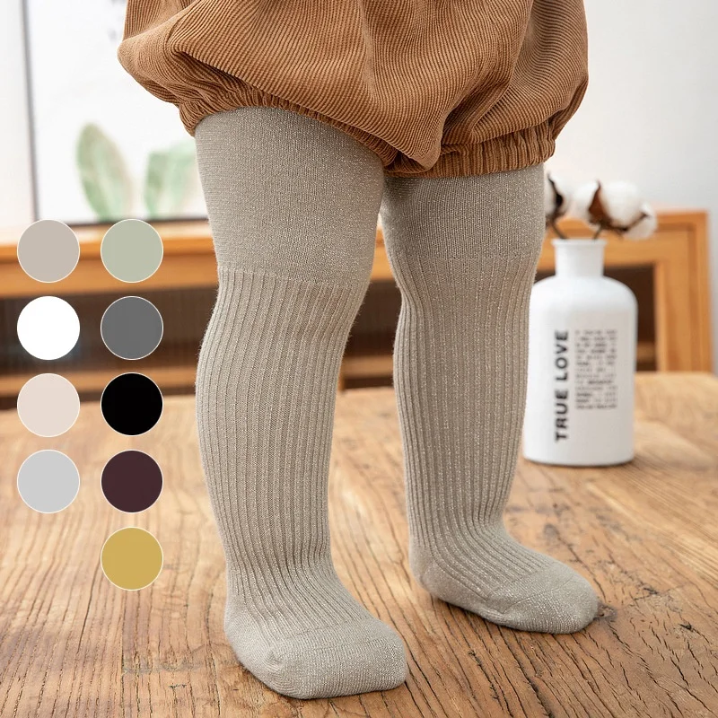 

Customized Stock Pantyhose Warm Fashion Knitting Soft Baby Girl Winter Cotton Tights, Custom color