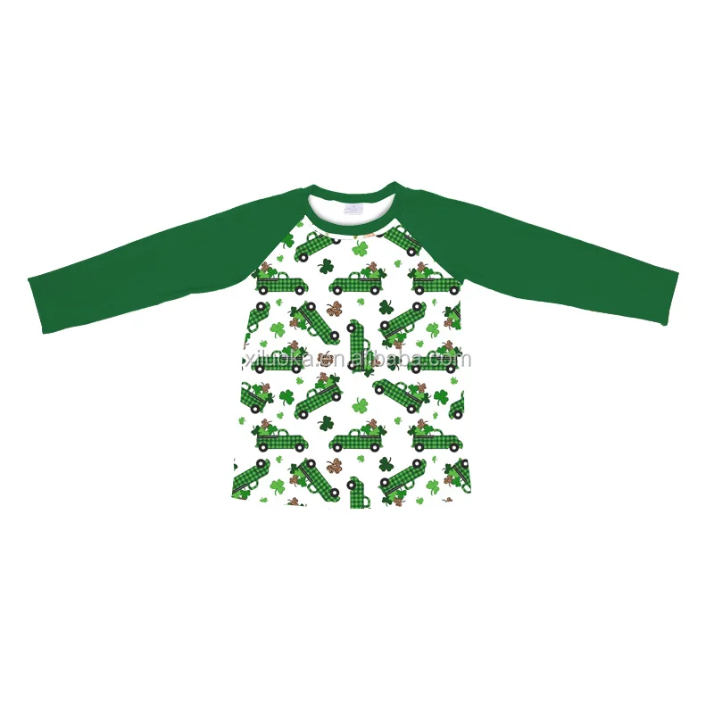 

Wholesale Boutique Children Clothing St. Patrick's Day Long Sleeve Boy Shirts, Picture