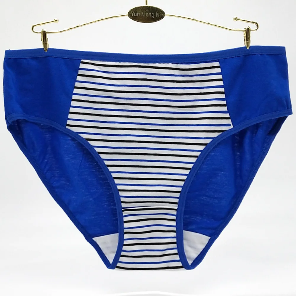 
Wholesale Cotton Classic Stripe Brief Plus Size Womens Panties 