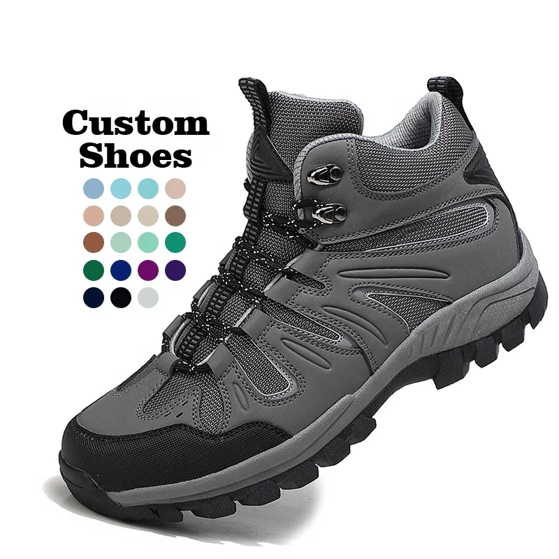 

Men hiking shoes PU Leather Anti Slip Wearable Outdoor shose man sport mountain climbing trekking hiking boots for men