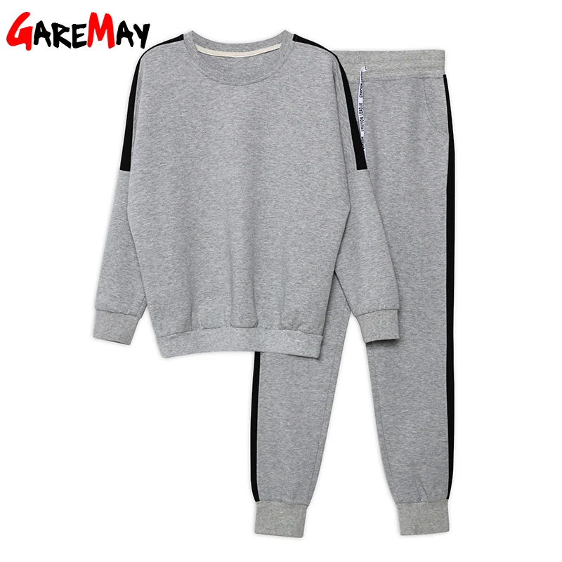 

Hoodie Sweatshirt Set Women Cotton Tracksuits Women Casual Pink Outfit Sweatsuits Women Pants and Top Two Piece Set, Gray