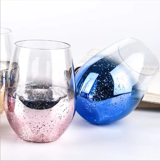 电镀独特玻璃酒色眼镜现代无杆玻璃杯