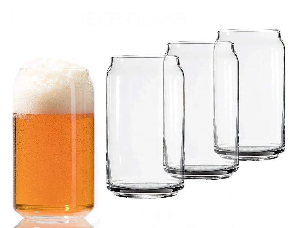 

Handmade Custom transparent beer can shape glass cup