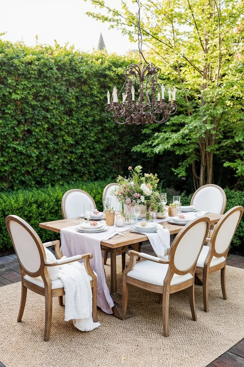 Napkin rings on an outdoor table