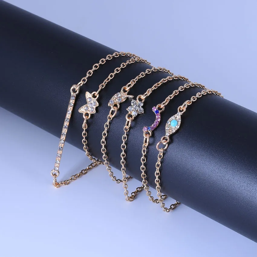 

Fashion gold rhinestone bracelet set for women wholesale