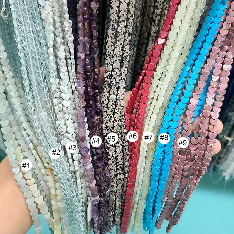 

SB7170 Natural Semi Precious Stone Gemstone Heart Shaped Beads for Love Jewelry Making