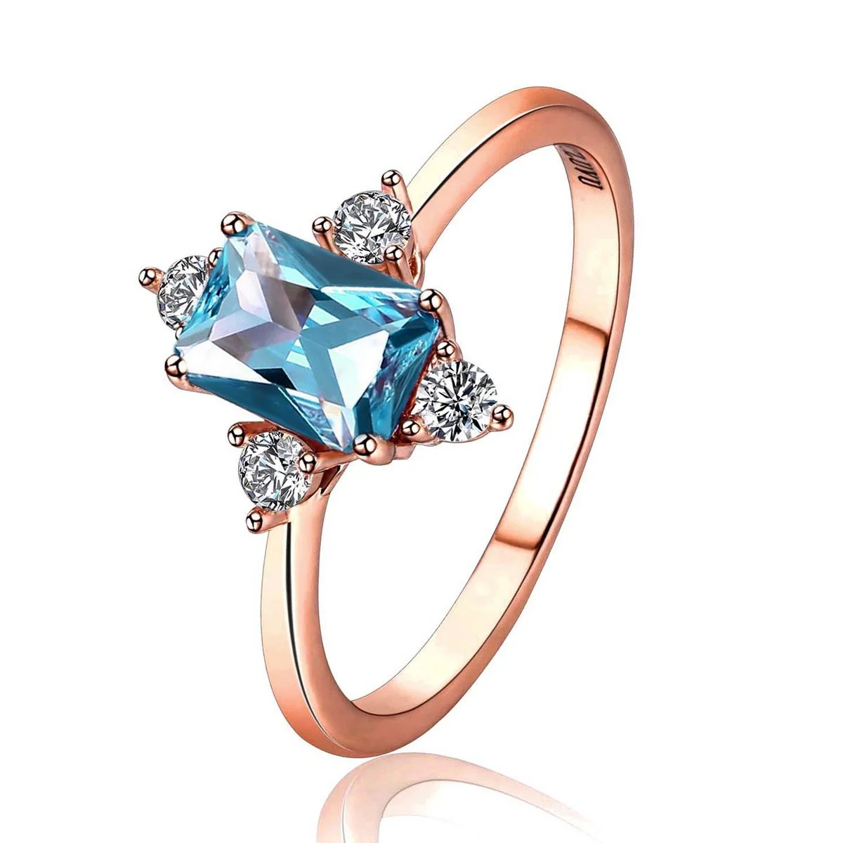 

Wholesale AAA Cubic Zirconia Jewelry Blue Topaz Rings Crystal Finger Rings