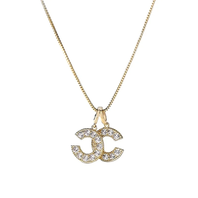

Fashion lady Cc jewelry letter necklace chain jewelry gold-plated pendant silver gold chain necklace