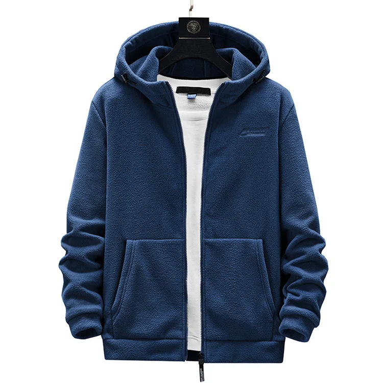 

Oversized men's new zipper sweater thickened fleece Hooded Sweatshirt for men, Customized color
