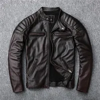 

Men's Genuine Cowhide Retro Motorcycle Plus Size Leather Jacket