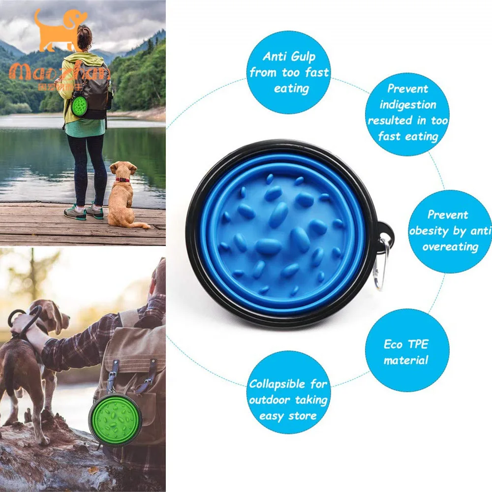 

Silicone Dog Slow Feeder Bowl, Non Slip Puzzle Bowl - Anti-Gulping Pet Slower Food Feeding Dishes