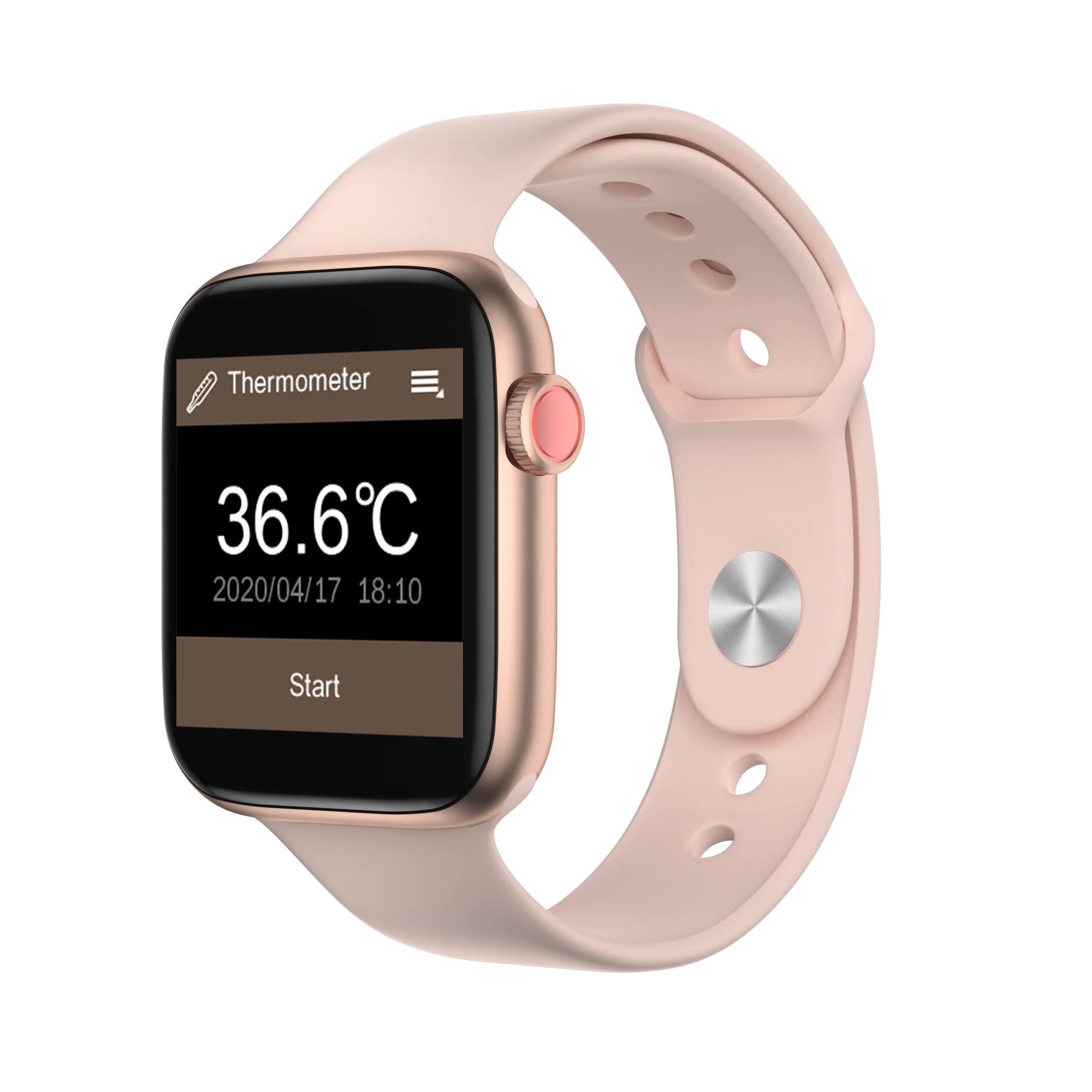 

2020 New FT50 Body Temperature Thermometer BT Call Full Touch Smart Watch T5+ Music Pedometer Fitness Sports Smart Bracelet, Colorful