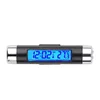 2in1 Car Auto LCD Clip-on Digital Temperature Thermometer Clock Calendar Automotive Blue Backlight Clock