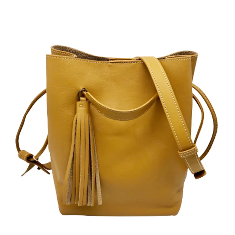 

China Customize Design Waterproof Over The Shoulder Bag Round Tassel Sling Bag Purses And Bags Handbag For Women, Yellow