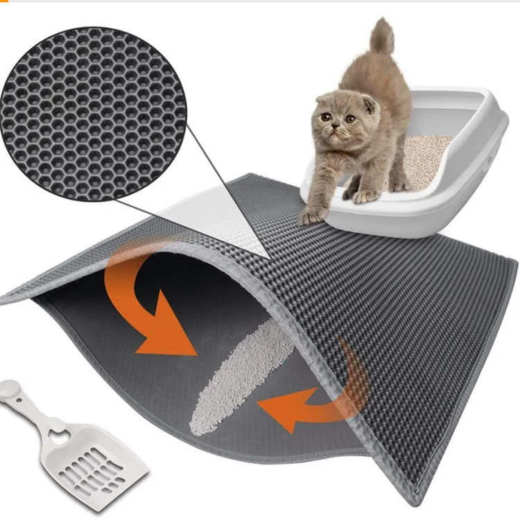 

Well-Engineered 12mm diameter 3D convex honeycomb holes works twice better slip resistant EVA cat mat litter, Custom