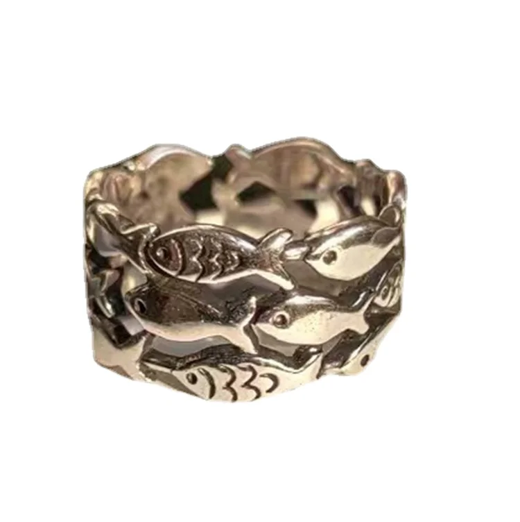 

Certified Sterling Silver Small Fish Ring Creative Cold Wind Japan And South Korea Simple And Fresh Female Male Trend